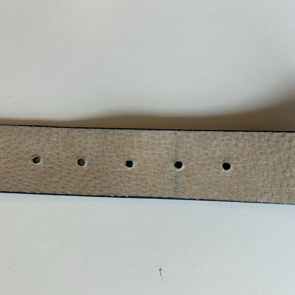 Chicos Blue Suede Leather Belt Womens Sz L (37-41) Gemstone Buckle Boho Festival - Picture 10 of 15